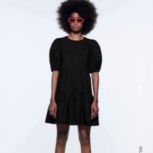 ZARA Puff Sleeve Tiered Dress